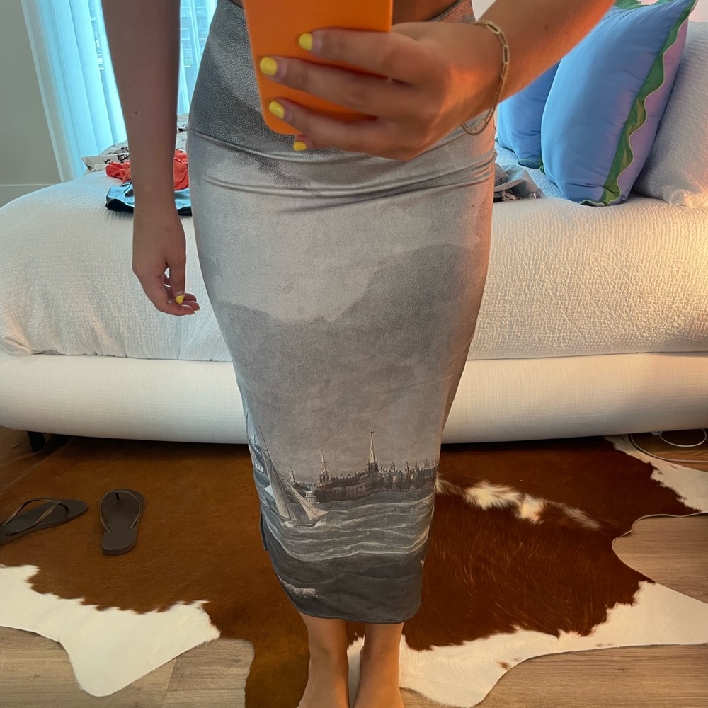 MET painting maxi skirt